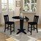 International Concepts 42 in. Solid Wood Dual Drop Leaf Dining Table with 2 Counter Height Stools in Black K46-42DPT-23B-S102-2 - alternate 5